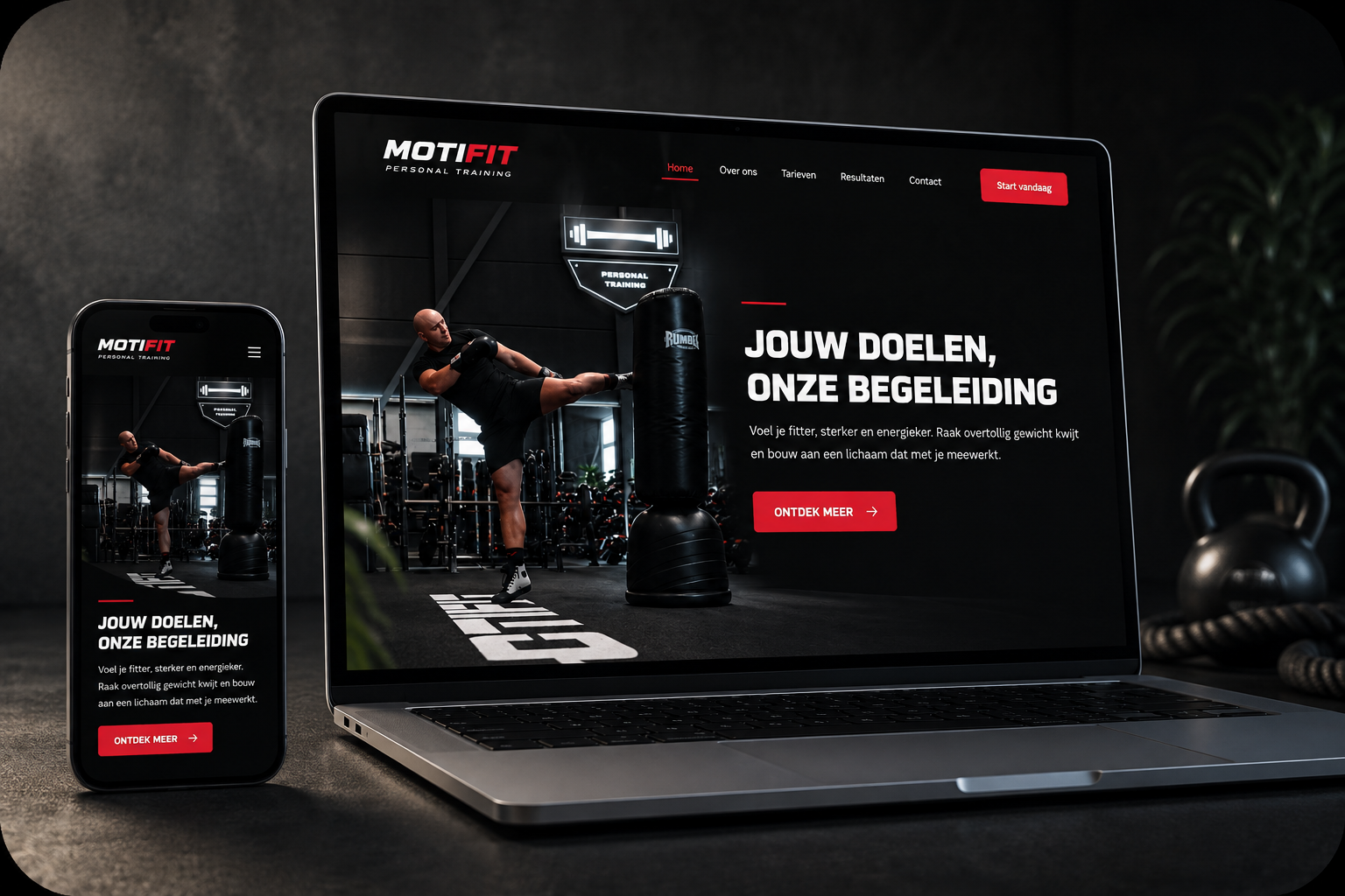 Website voorbeeld Motifit Training
