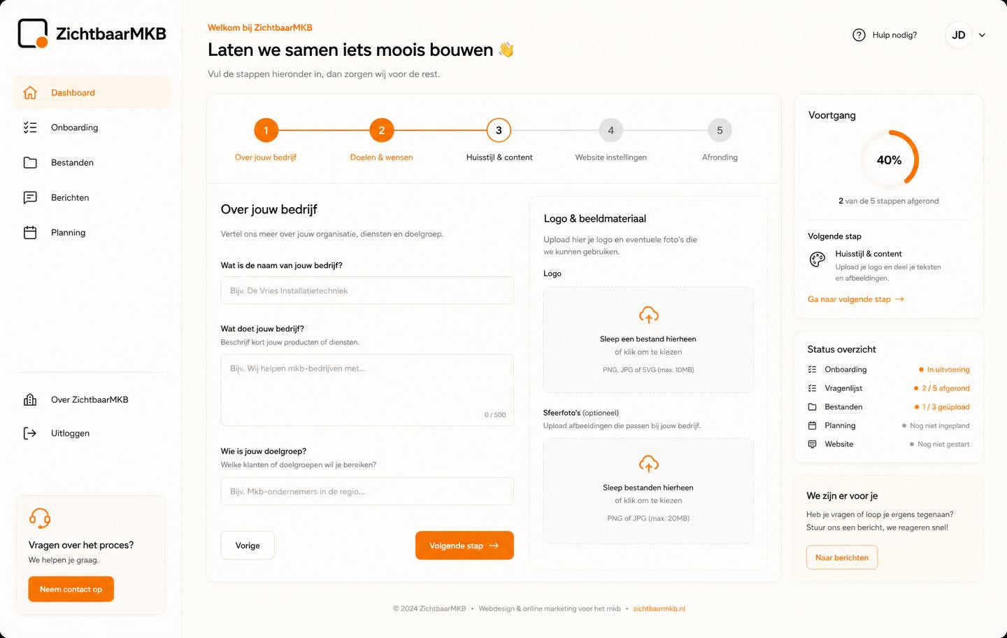 Overzicht van het ZichtbaarMKB Portaal